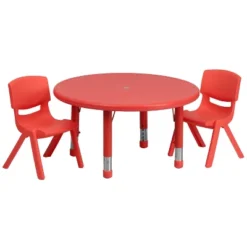 Flash Furniture 33" Round Plastic Height Adjustable Activity Table Set With 2 Chairs 17 Flash Furniture 33" Round Plastic Height Adjustable Activity Table Set With 2 Chairs -Furniture GUEST 8d9e76db d288 4828 8cbb 8dfec7c6f9cd