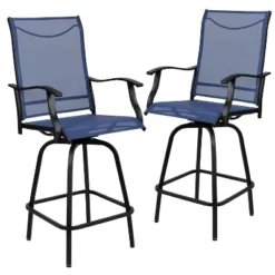Flash Furniture Valerie Patio Bar Height Stools Set Of 2, All-Weather Textilene Swivel Patio Stools And Deck Chairs With High Back & Armrests 29 Flash Furniture Valerie Patio Bar Height Stools Set Of 2, All-Weather Textilene Swivel Patio Stools And Deck Chairs With High Back & Armrests -Furniture GUEST 8dde4d2b 5b8b 4bcc a652 66745cdc0240