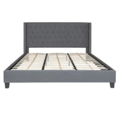 Flash Furniture Riverdale Tufted Upholstered Platform Bed With 10 Inch CertiPUR-US Certified Foam And Pocket Spring Mattress -Furniture GUEST 8e167778 e4e6 4c7f b594 8f4d7d67d7bd