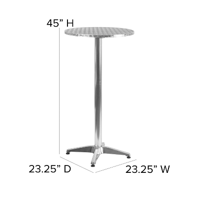 Flash Furniture Mellie 23.25" Round Aluminum Indoor-Outdoor Bar Height Table With Flip-Up Table 2 Flash Furniture Mellie 23.25" Round Aluminum Indoor-Outdoor Bar Height Table With Flip-Up Table - Image 2