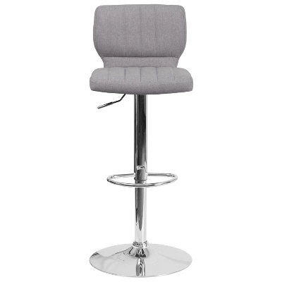 Flash Furniture Contemporary Vinyl Adjustable Height Barstool With Vertical Stitch Back And Chrome Base 8 Flash Furniture Contemporary Vinyl Adjustable Height Barstool With Vertical Stitch Back And Chrome Base - Image 8