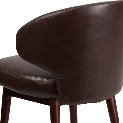 Flash Furniture Comfort Back Series Side Reception Chair With Walnut Legs 4 Flash Furniture Comfort Back Series Side Reception Chair With Walnut Legs - Image 4