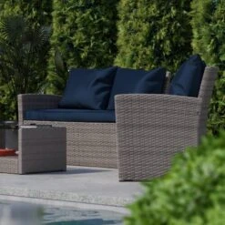 Flash Furniture Aransas Series 4 Piece Patio Set With Back Pillows And Seat Cushions -Furniture GUEST 8f0ea899 0363 4dd7 b8c5 9189127589d0