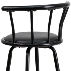 Flash Furniture Crown Back Black Metal Barstool With Black Vinyl Swivel Seat -Furniture GUEST 8f981518 d5ad 481a 8ae1 5484ab22439b