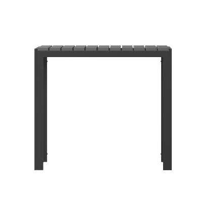 Flash Furniture Harris Commercial Grade Indoor/Outdoor Black Square Steel Patio Dining Table For 4 With Black Poly Resin Slatted Top 8 Flash Furniture Harris Commercial Grade Indoor/Outdoor Black Square Steel Patio Dining Table For 4 With Black Poly Resin Slatted Top - Image 8