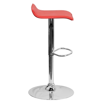 Flash Furniture Contemporary Vinyl Adjustable Height Barstool With Solid Wave Seat And Chrome Base 7 Flash Furniture Contemporary Vinyl Adjustable Height Barstool With Solid Wave Seat And Chrome Base - Image 7