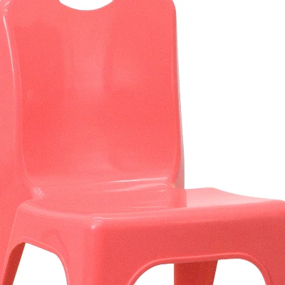 Flash Furniture 4 Pack Plastic Stackable School Chair With Carrying Handle And 11'' Seat Height 4 Flash Furniture 4 Pack Plastic Stackable School Chair With Carrying Handle And 11'' Seat Height - Image 4