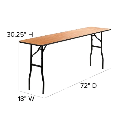 Flash Furniture 6-Foot Rectangular Wood Folding Training / Seminar Table With Smooth Clear Coated Finished Top 2 Flash Furniture 6-Foot Rectangular Wood Folding Training / Seminar Table With Smooth Clear Coated Finished Top - Image 2
