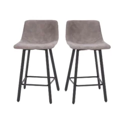 Flash Furniture Caleb Modern Armless 24 Inch Counter Height Stools Commercial Grade With Footrests And Matte Metal Frames, Set Of 2 -Furniture GUEST 90cdcb08 80dd 4fc8 ba54 d0d0c0d775d1
