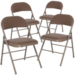 Flash Furniture 4 Pack HERCULES Series Double Braced Vinyl Folding Chair -Furniture GUEST 913d7210 fb4d 43bd 83d4 11b2f26954dd