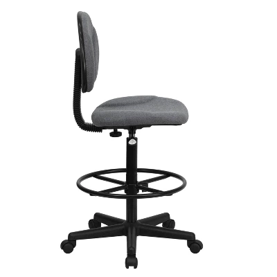 Ergonomic Drafting Chair Adjustable Gray - Flash Furniture 1 Ergonomic Drafting Chair Adjustable Gray - Flash Furniture