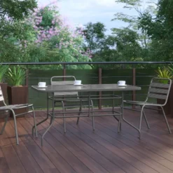 Flash Furniture Tory 31.5" X 55" Rectangular Tempered Glass Metal Table With Umbrella Hole 12 Flash Furniture Tory 31.5" X 55" Rectangular Tempered Glass Metal Table With Umbrella Hole -Furniture GUEST 92de6362 0e4f 4f5d af1b 21435b33773e