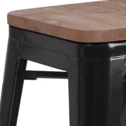 Flash Furniture 30" High Backless Metal Barstool With Square Wood Seat -Furniture GUEST 931bb463 e54e 40a0 8207 5c12ba781eb5