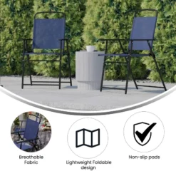 Flash Furniture Set Of 2 Mystic Folding Patio Sling Chairs, Outdoor Textilene Lawn Chairs With Armrests 20 Flash Furniture Set Of 2 Mystic Folding Patio Sling Chairs, Outdoor Textilene Lawn Chairs With Armrests -Furniture GUEST 94158ba1 f326 43f5 80b0 122cba40a671