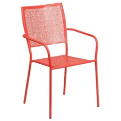 Flash Furniture Commercial Grade Indoor-Outdoor Steel Patio Arm Chair With Square Back -Furniture GUEST 94ec9e88 44ed 4663 aa99 741f85b99b02