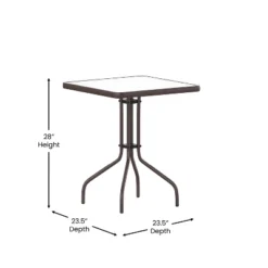 Flash Furniture Barker 23.5'' Square Tempered Glass Metal Table -Furniture GUEST 956ebf44 d7fd 4c81 948d 8338da067914
