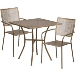 Flash Furniture Oia Commercial Grade 28" Square Indoor-Outdoor Steel Patio Table Set With 2 Square Back Chairs 10 Flash Furniture Oia Commercial Grade 28" Square Indoor-Outdoor Steel Patio Table Set With 2 Square Back Chairs -Furniture GUEST 9671cbe7 4ac1 41fa 8fe6 312bd2401823