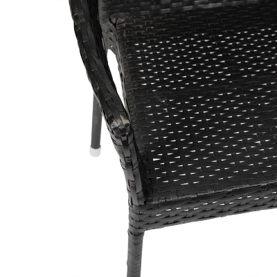 Flash Furniture Ethan Set Of 2 Commercial Grade Stacking Patio Chairs, All Weather PE Rattan Wicker Patio Dining Chairs 7 Flash Furniture Ethan Set Of 2 Commercial Grade Stacking Patio Chairs, All Weather PE Rattan Wicker Patio Dining Chairs - Image 7