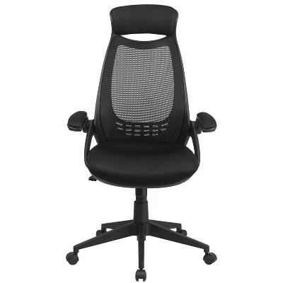 Flash Furniture Ivan High Back Black Mesh Executive Swivel Office Chair With Flip-Up Arms 8 Flash Furniture Ivan High Back Black Mesh Executive Swivel Office Chair With Flip-Up Arms - Image 8