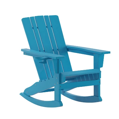 Flash Furniture Halifax HDPE Adirondack Chair With Cup Holder And Pull Out Ottoman, All-Weather HDPE Indoor/Outdoor Chair 14 Flash Furniture Halifax HDPE Adirondack Chair With Cup Holder And Pull Out Ottoman, All-Weather HDPE Indoor/Outdoor Chair - Image 14