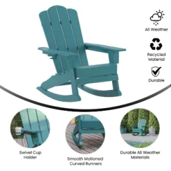 Flash Furniture Newport Adirondack Rocking Chair With Cup Holder, Weather Resistant HDPE Adirondack Rocking Chair 18 Flash Furniture Newport Adirondack Rocking Chair With Cup Holder, Weather Resistant HDPE Adirondack Rocking Chair -Furniture GUEST 982e873e 5f78 46b1 8dc6 3ba781840286