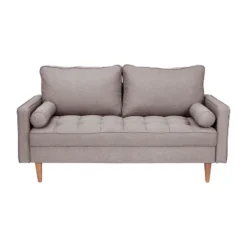 Flash Furniture Hudson Mid-Century Modern Loveseat Sofa With Tufted Upholstery & Solid Wood Legs -Furniture GUEST 9850392f 579a 4ee6 bfb7 c1d2c1fbd0c3