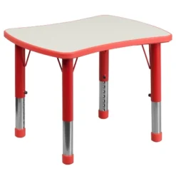 Flash Furniture 21.875"W X 26.625"L Rectangular Plastic Height Adjustable Activity Table -Furniture GUEST 99a40bfb b72c 41d3 ac13 cd9f1c93fd82