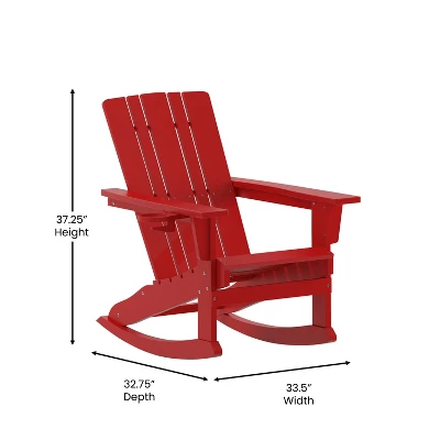 Flash Furniture Halifax HDPE Adirondack Chair With Cup Holder And Pull Out Ottoman, All-Weather HDPE Indoor/Outdoor Chair 6 Flash Furniture Halifax HDPE Adirondack Chair With Cup Holder And Pull Out Ottoman, All-Weather HDPE Indoor/Outdoor Chair - Image 6