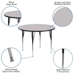Flash Furniture 48'' Round Thermal Laminate Activity Table - Standard Height Adjustable Legs 15 Flash Furniture 48'' Round Thermal Laminate Activity Table - Standard Height Adjustable Legs -Furniture GUEST 99d03a77 10e7 488a 8e59 e0f0d8cc77f6