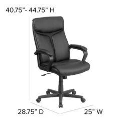 Flash Furniture Raya High Back Black LeatherSoft Executive Swivel Office Chair With Slight Mesh Accent And Arms -Furniture GUEST 9a312695 dc0b 499b ad7a 34a080dc3e96