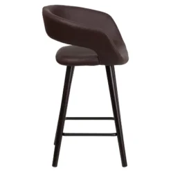 Flash Furniture Brynn Series 24'' High Contemporary Vinyl Rounded Back Counter Height Stool With Cappuccino Wood Frame 18 Flash Furniture Brynn Series 24'' High Contemporary Vinyl Rounded Back Counter Height Stool With Cappuccino Wood Frame -Furniture GUEST 9a74eab4 6caf 42f4 ba06 646da52ce416
