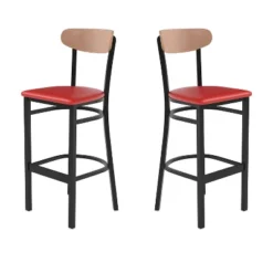 Flash Furniture Wright Set Of 2 Commercial Grade Barstools With 500 LB. Capacity Steel Frame, Solid Wood Seat, And Boomerang Back 39 Flash Furniture Wright Set Of 2 Commercial Grade Barstools With 500 LB. Capacity Steel Frame, Solid Wood Seat, And Boomerang Back -Furniture GUEST 9b02c19c e953 4e7f 9245 6f0b4ad8bdd1