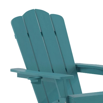 Flash Furniture Newport Adirondack Rocking Chair With Cup Holder, Weather Resistant HDPE Adirondack Rocking Chair 7 Flash Furniture Newport Adirondack Rocking Chair With Cup Holder, Weather Resistant HDPE Adirondack Rocking Chair - Image 7