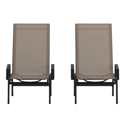 Flash Furniture Brazos Set Of 2 Adjustable Chaise Lounge Chairs With Arms, All-Weather Outdoor Five-Position Recliners 13 Flash Furniture Brazos Set Of 2 Adjustable Chaise Lounge Chairs With Arms, All-Weather Outdoor Five-Position Recliners - Image 13