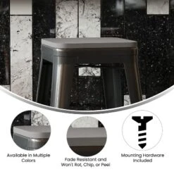 Flash Furniture Perry Poly Resin Wood Square Seat With Rounded Edges For Colorful Metal Barstools 18 Flash Furniture Perry Poly Resin Wood Square Seat With Rounded Edges For Colorful Metal Barstools -Furniture GUEST 9ba3e6b0 16e2 4dfe a39f 5615fdb2a386