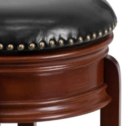 Flash Furniture 24'' High Backless Wood Counter Height Stool With Carved Apron And LeatherSoftSoft Swivel Seat 18 Flash Furniture 24'' High Backless Wood Counter Height Stool With Carved Apron And LeatherSoftSoft Swivel Seat -Furniture GUEST 9bc1eac5 f346 4077 a43e e7456e51922c