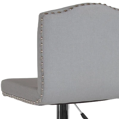 Flash Furniture Bellagio Contemporary Adjustable Height Crown Back Barstool With Accent Nail Trim 4 Flash Furniture Bellagio Contemporary Adjustable Height Crown Back Barstool With Accent Nail Trim - Image 4