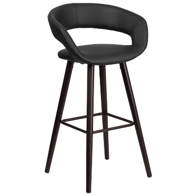 Flash Furniture Brynn Series 29'' High Contemporary Vinyl Rounded Back Barstool With Cappuccino Wood Frame 11 Flash Furniture Brynn Series 29'' High Contemporary Vinyl Rounded Back Barstool With Cappuccino Wood Frame - Image 11