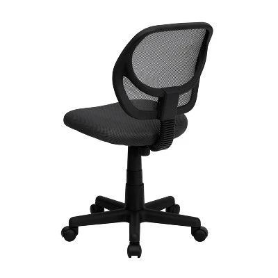 Flash Furniture Low Back Gray Mesh Swivel Task Office Chair With Curved Square Back 6 Flash Furniture Low Back Gray Mesh Swivel Task Office Chair With Curved Square Back - Image 6