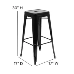 Flash Furniture 30" High Metal Indoor Bar Stool - Stackable Set Of 4 -Furniture GUEST 9d6d6c1a 05aa 413c 9b4d 9fb3a19e6d6e