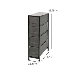 Flash Furniture 4 Drawer Slim Wood Top Cast Iron Frame Vertical Storage Dresser With Easy Pull Fabric Drawers 13 Flash Furniture 4 Drawer Slim Wood Top Cast Iron Frame Vertical Storage Dresser With Easy Pull Fabric Drawers -Furniture GUEST 9da0acc2 a0c6 4617 a56a da4f581813b7