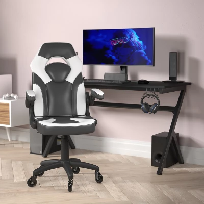 Flash Furniture X10 Gaming Chair Racing Office Computer PC Adjustable Chair With Flip-up Arms And Transparent Roller Wheels 1 Flash Furniture X10 Gaming Chair Racing Office Computer PC Adjustable Chair With Flip-up Arms And Transparent Roller Wheels