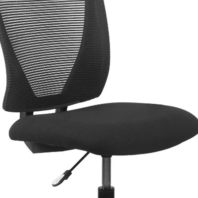 Flash Furniture Ergonomic Mid-Back Mesh Drafting Chair With Black Fabric Seat And Adjustable Foot Ring 5 Flash Furniture Ergonomic Mid-Back Mesh Drafting Chair With Black Fabric Seat And Adjustable Foot Ring - Image 5