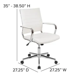 Flash Furniture Mid-Back LeatherSoft Contemporary Ribbed Executive Swivel Office Chair 18 Flash Furniture Mid-Back LeatherSoft Contemporary Ribbed Executive Swivel Office Chair -Furniture GUEST 9def68c9 82e3 4e27 aebf caa70236abb1