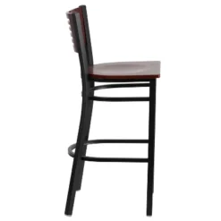 Flash Furniture Black Decorative Slat Back Metal Restaurant Barstool -Furniture GUEST 9f01d852 1e72 4446 a592 72fe49e7a8bd