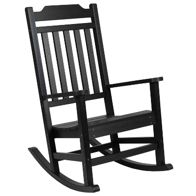 Flash Furniture Winston All-Weather Poly Resin Wood Rocking Chair 11 Flash Furniture Winston All-Weather Poly Resin Wood Rocking Chair - Image 11