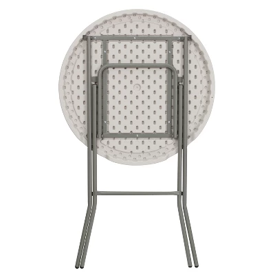 Flash Furniture 2.63-Foot Round Granite White Plastic Bar Height Folding Table 5 Flash Furniture 2.63-Foot Round Granite White Plastic Bar Height Folding Table - Image 5