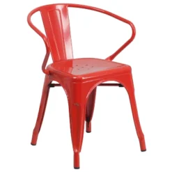 Flash Furniture Commercial Grade Metal Indoor-Outdoor Chair With Arms -Furniture GUEST 9fdfccdd 0cbe 409f b7f1 9a445eb459ae