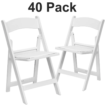 Flash Furniture Hercules™ Folding Chair - White Resin - 40 Pack 1000LB Weight Capacity Comfortable Event Chair - Light Weight Folding Chair 1 Flash Furniture Hercules™ Folding Chair - White Resin - 40 Pack 1000LB Weight Capacity Comfortable Event Chair - Light Weight Folding Chair