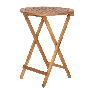 Flash Furniture Indoor/Outdoor Acacia Wood Folding Table And 2 Chair Bistro Set In Natural 2 Flash Furniture Indoor/Outdoor Acacia Wood Folding Table And 2 Chair Bistro Set In Natural - Image 2